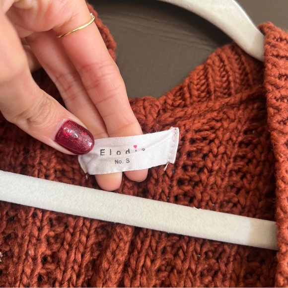 Elodie Terracotta Rust Open-Front Cardigan - Picture 3 of 4